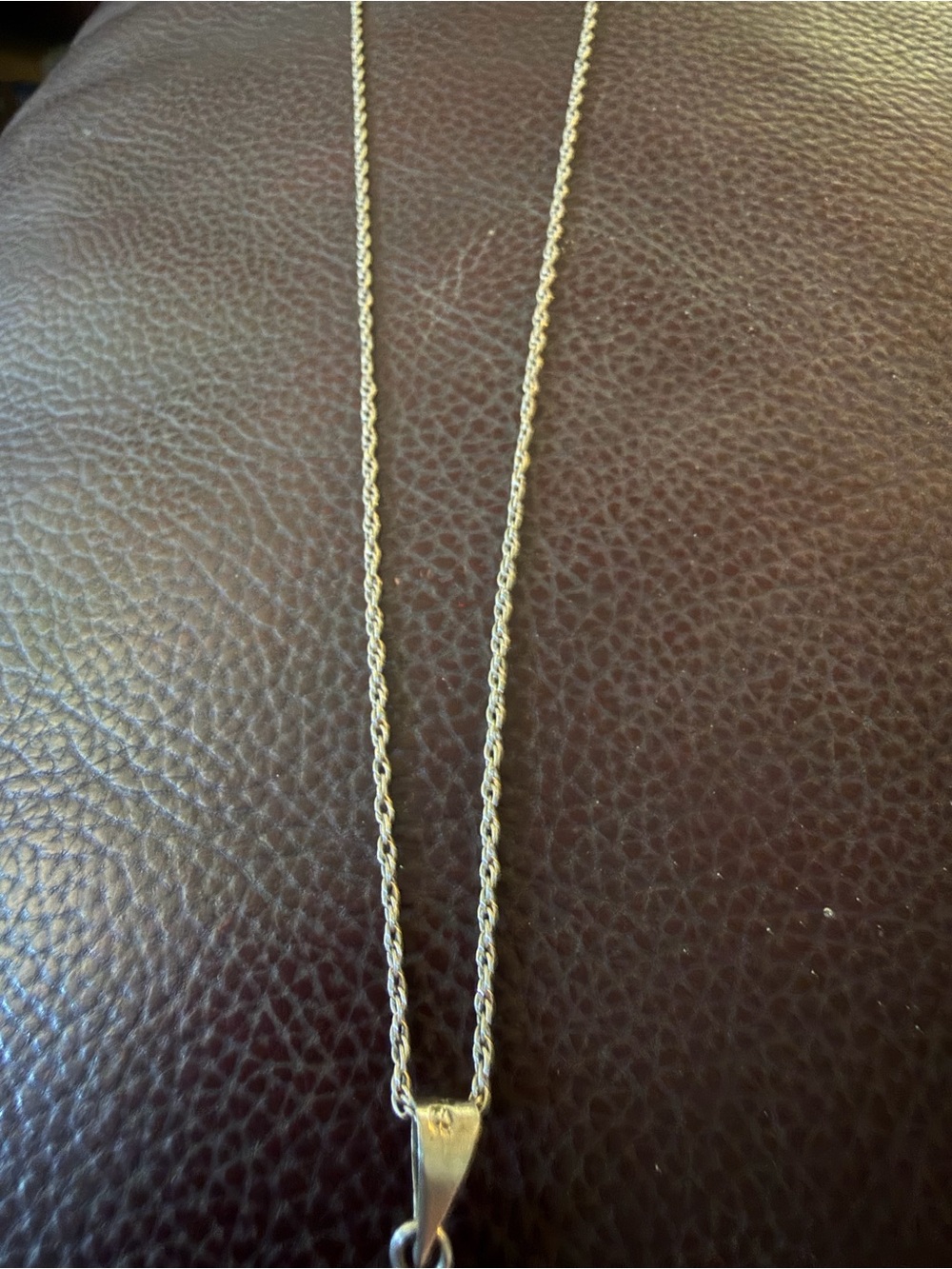 Sterling Silver Curved Horn Pendant Necklace - Silver 16” 925 chain #461 - Picture 3 of 7